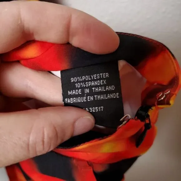 LOUDMOUTH Fire Flames Print Tennis Gold Skort Skirt - Picture 8 of 8